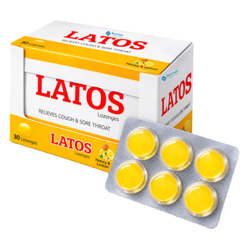 Latos Herbal Lozenges Honey & Lemon – Cough & Sore Throat HI NUTRITION