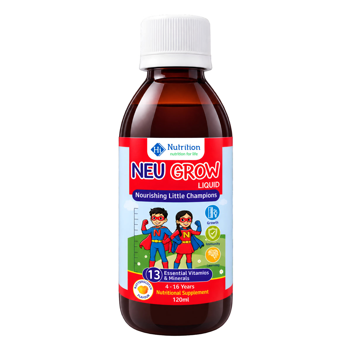 Neu Grow Liquid – Kids’ Multivitamin & Mineral Supplement HI NUTRITION